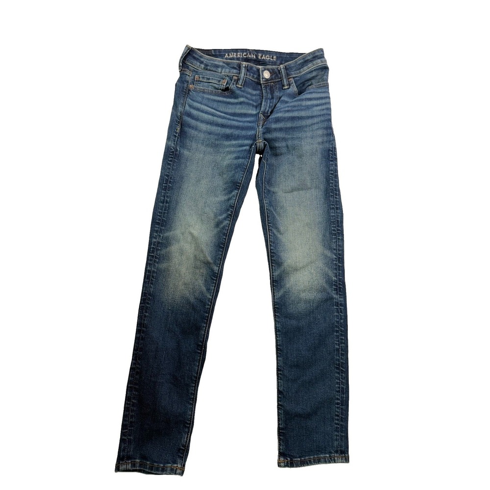 American Eagle Jeans 28x28 Airflex+ Straight Stretch Denim Blue Medium Wash